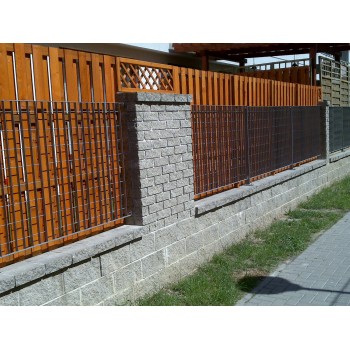 Słupek ogrodzeniowy z płytą jednostronnie łupaną PBE25/25 cj blok